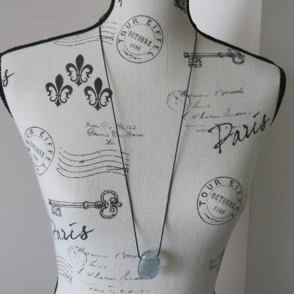 Aquamarine Blue Beryl Crystal Necklace - Picture 1 of 4